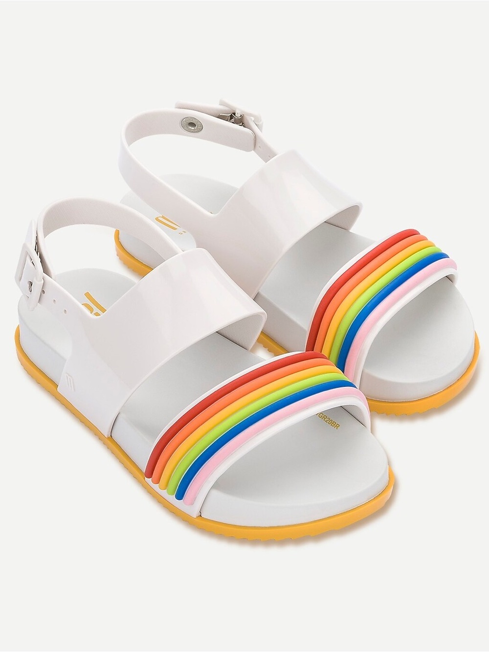 Mini Melissa Mel Cosmic Rainbow Strap Buckle Jelly Beach Sandal Girls Size 2Y - Picture 2 of 9